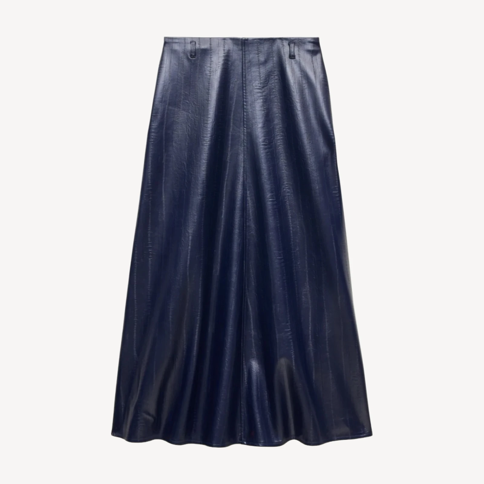 A-line skirt in eel-embossed faux leather