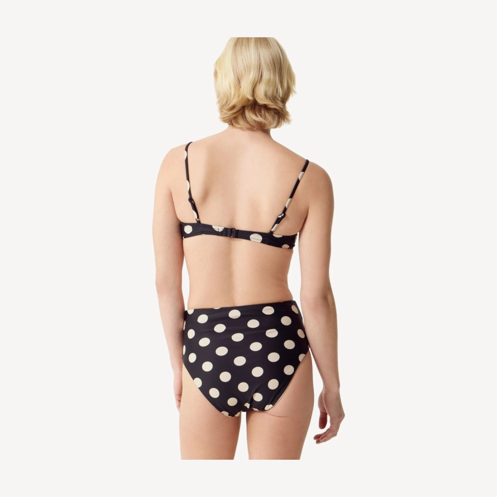 Hallie bikini bottom in dot-stripe print