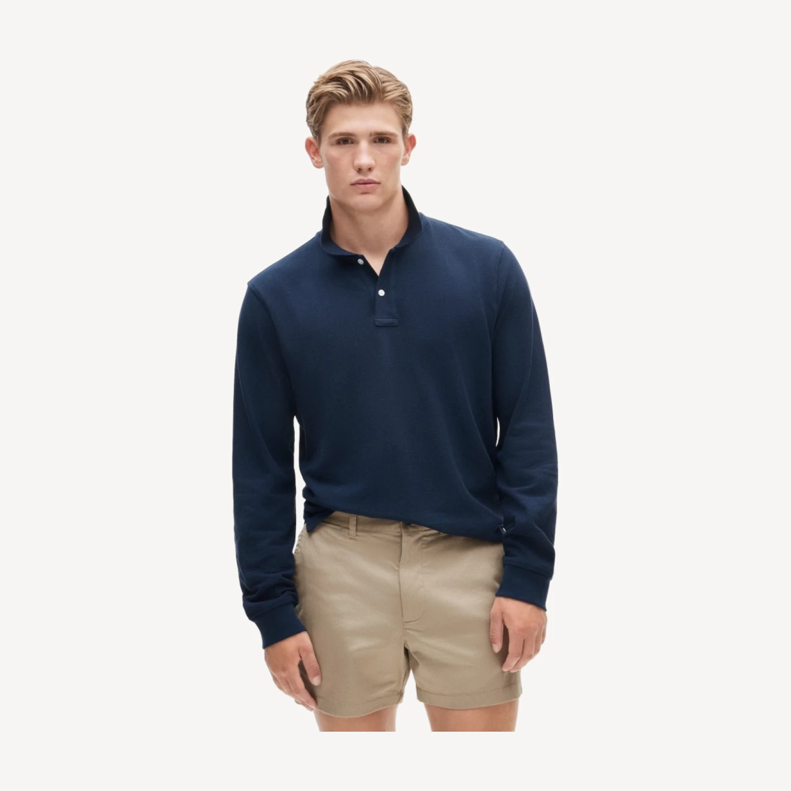 Long-sleeve classic piqué polo shirt