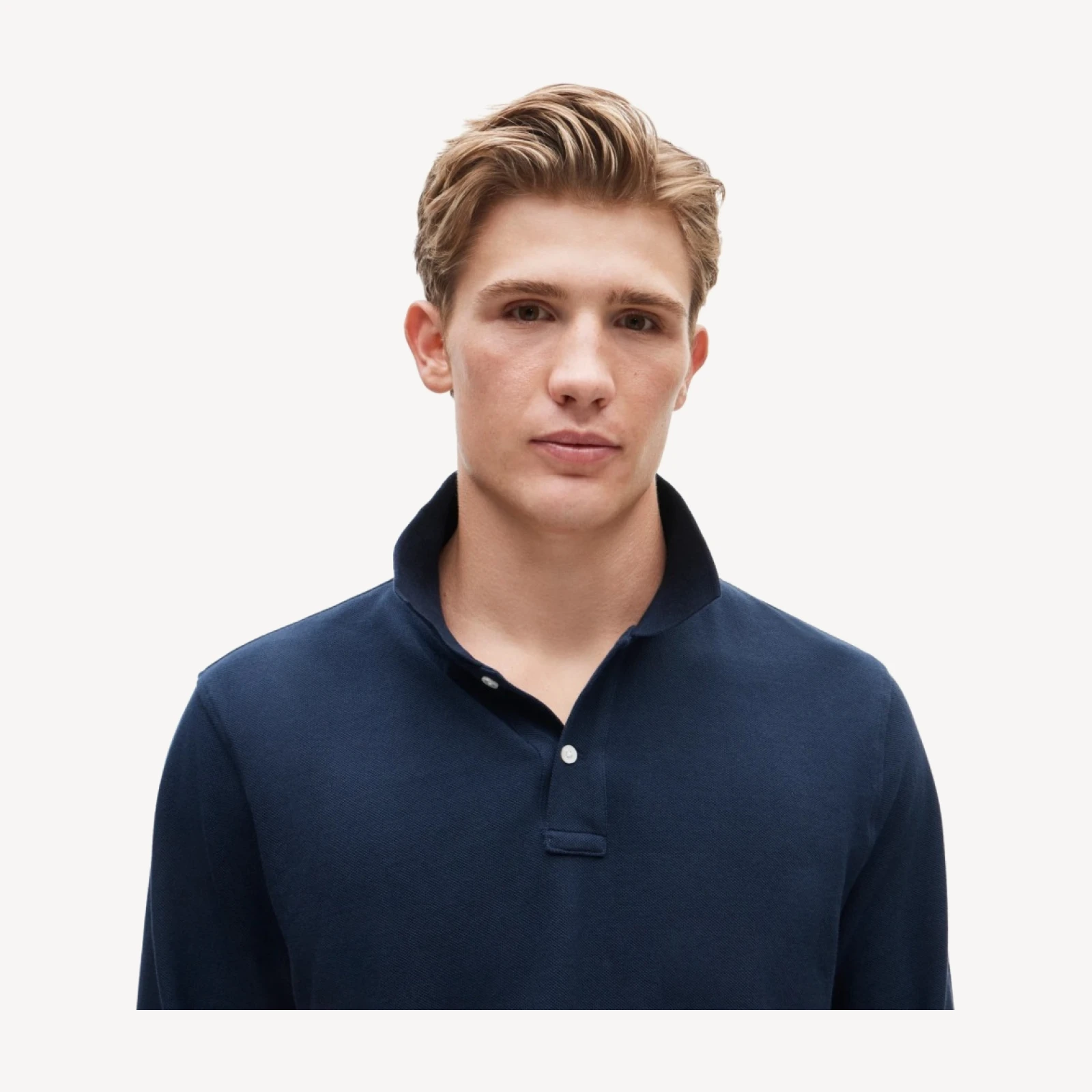 Long-sleeve classic piqué polo shirt