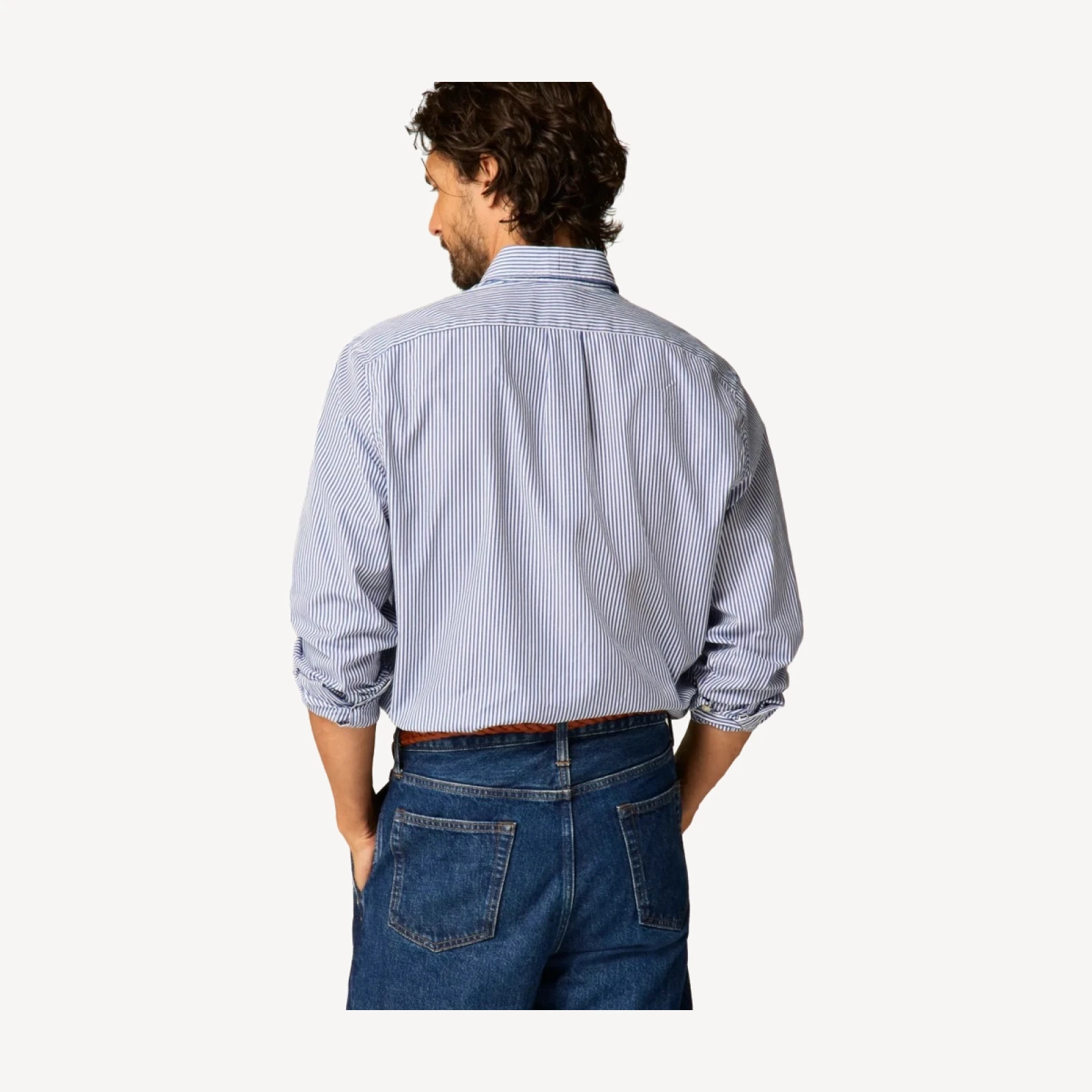 Secret Wash cotton poplin shirt in stripe