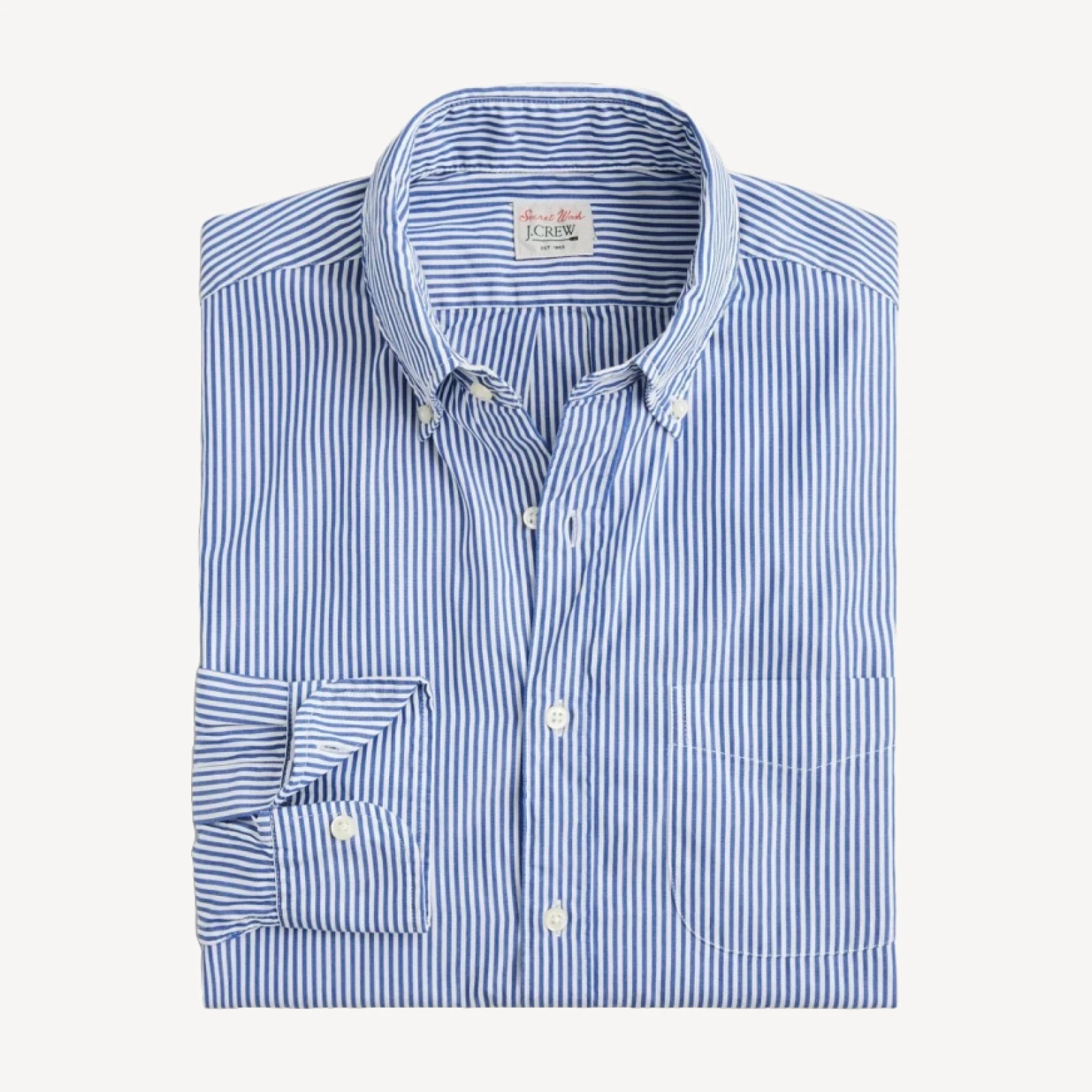 Secret Wash cotton poplin shirt in stripe