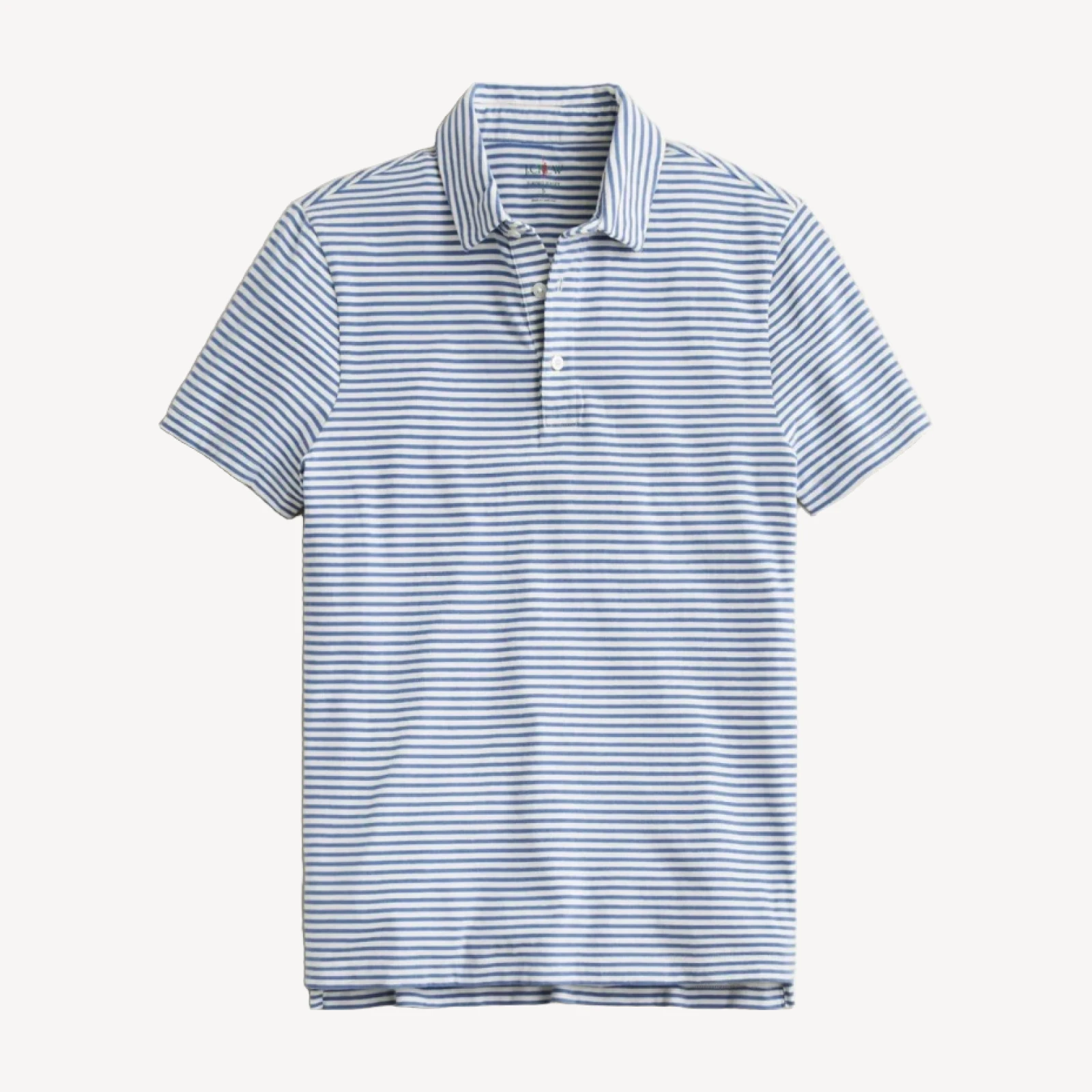 Sueded cotton polo shirt in stripe