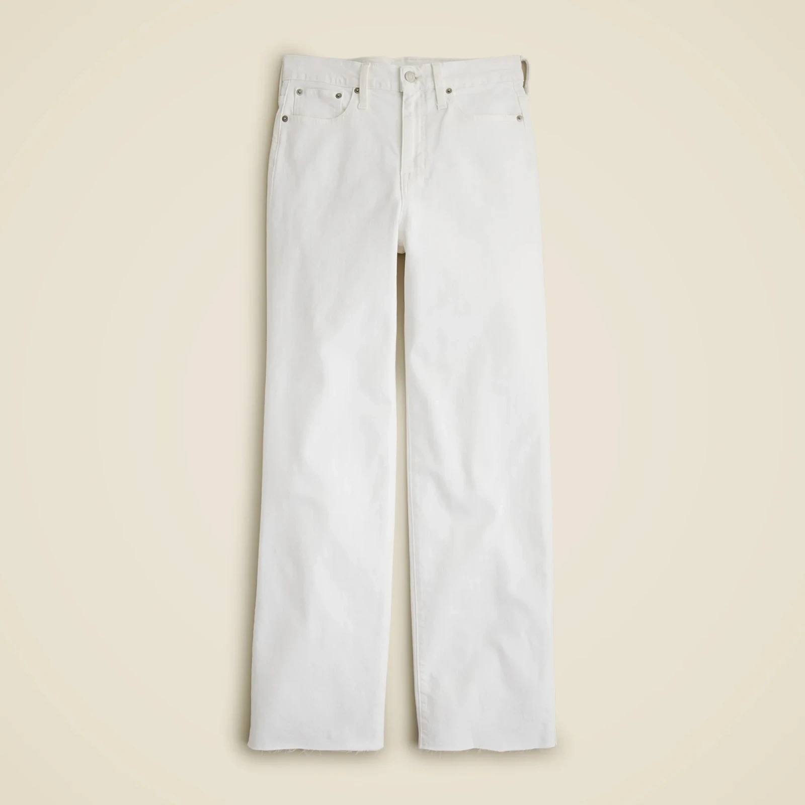 Full-length slim wide-leg jean in white