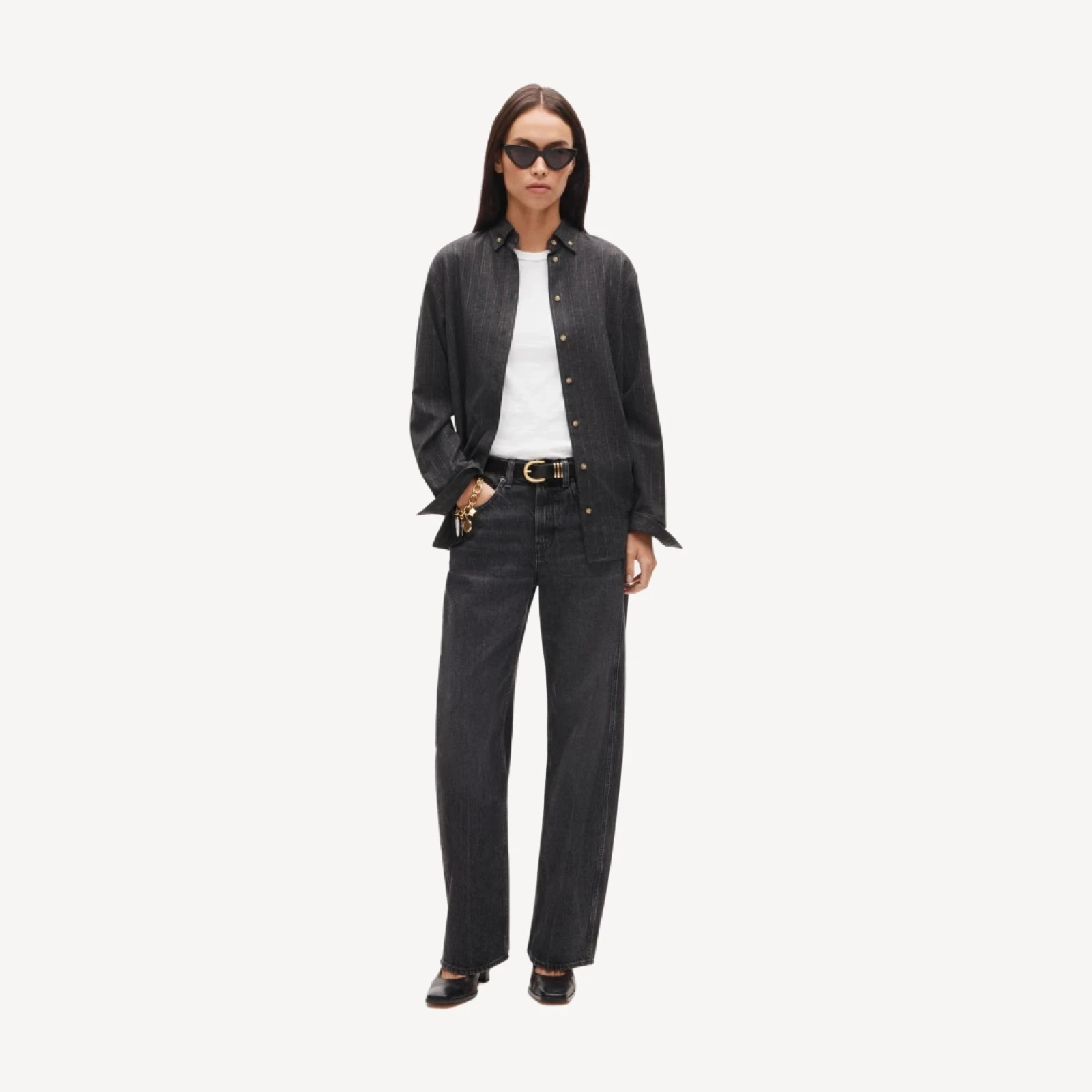 Esme button-up shirt in Italian wool blend