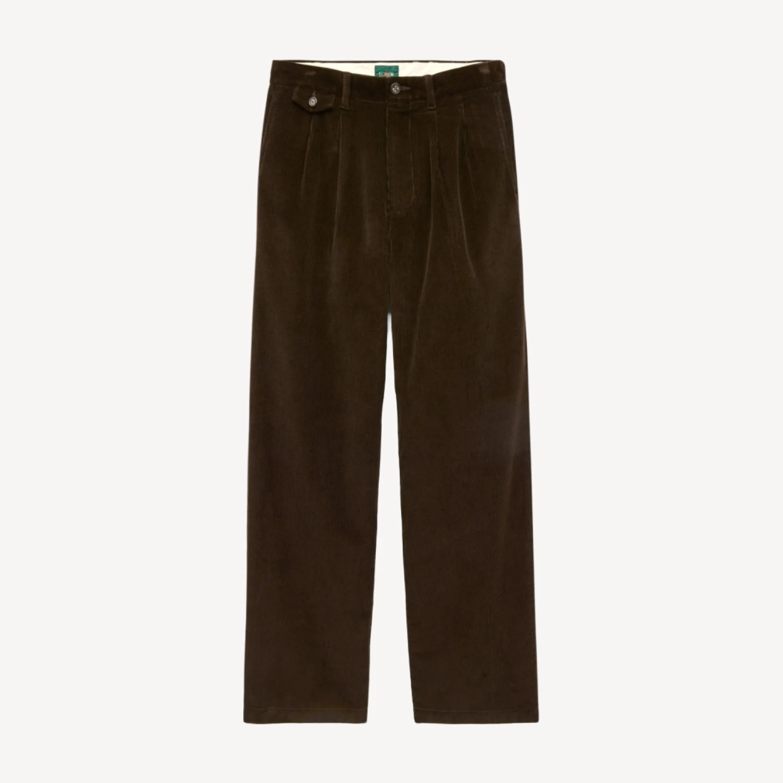 Relaxed-fit double-pleated corduroy pant