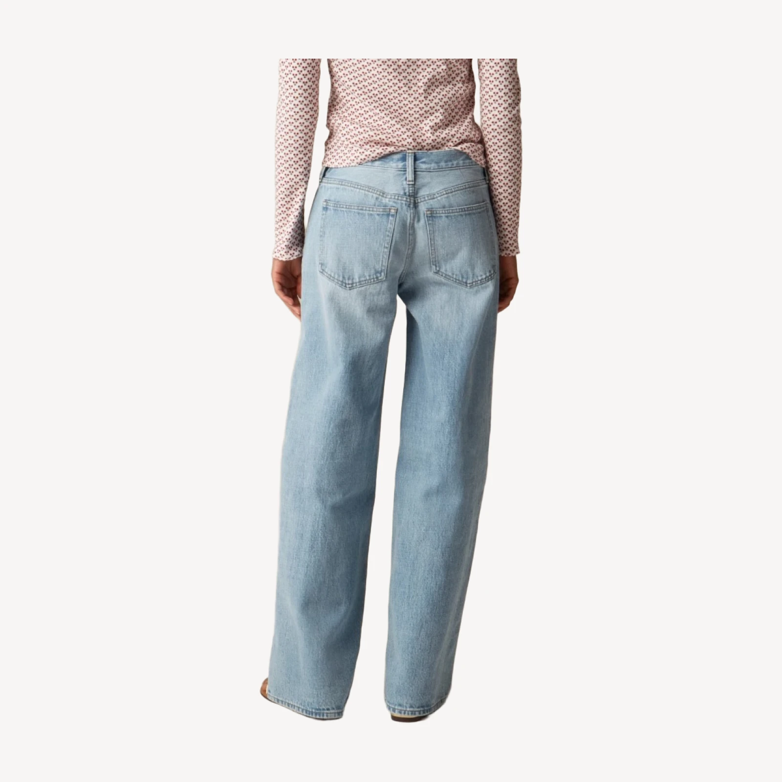 Lower-rise wide-leg jean