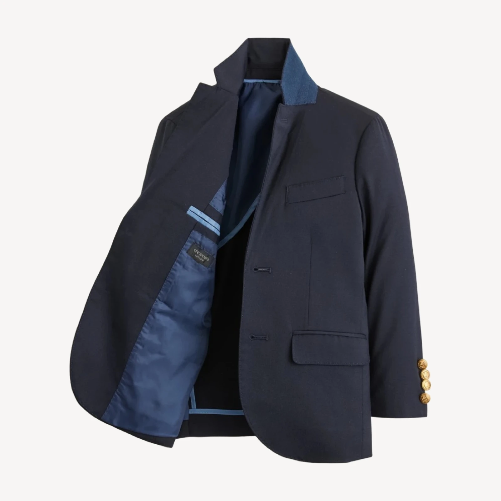 Boys' Ludlow two-button blazer in navy wool blend