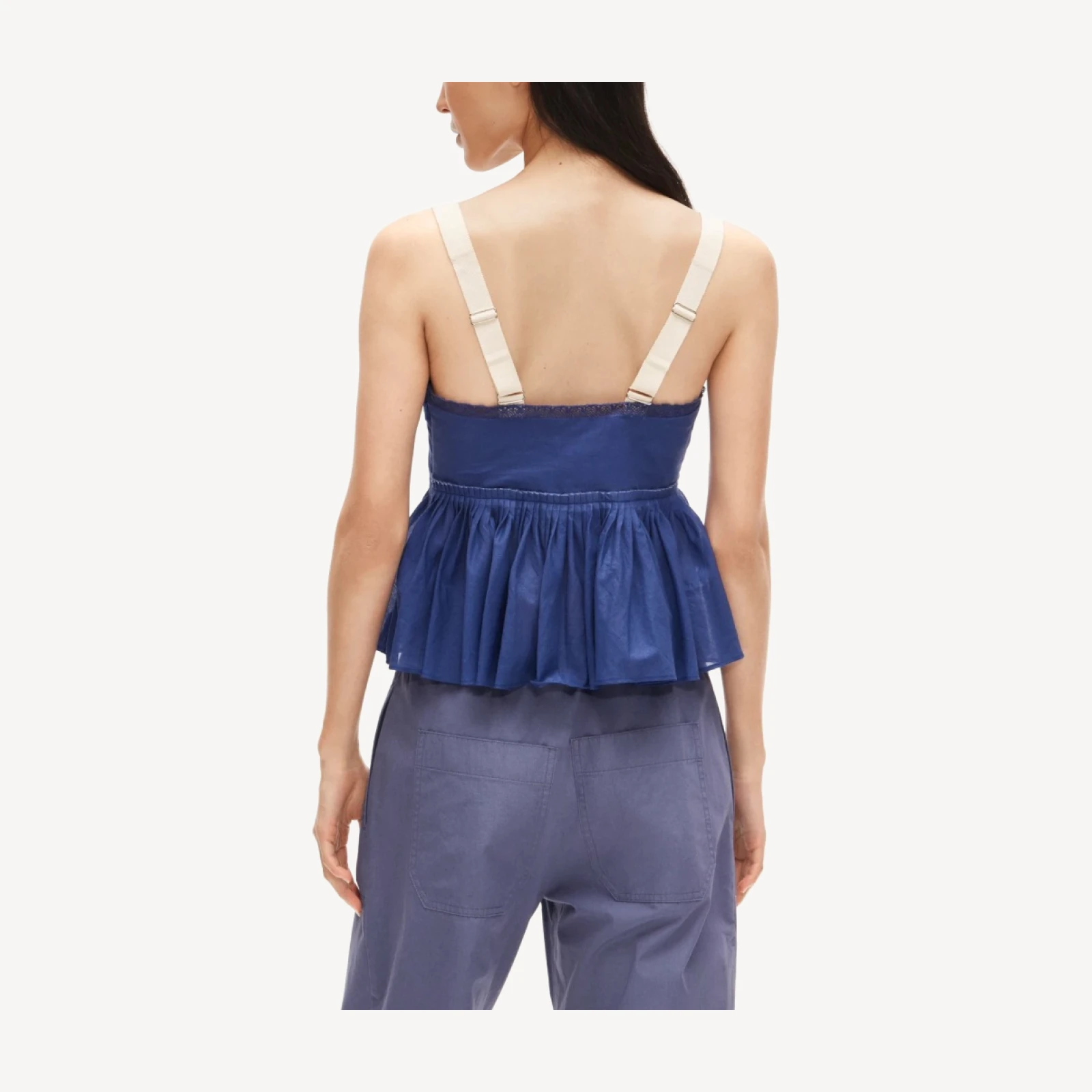 Empire-waist top in cotton voile