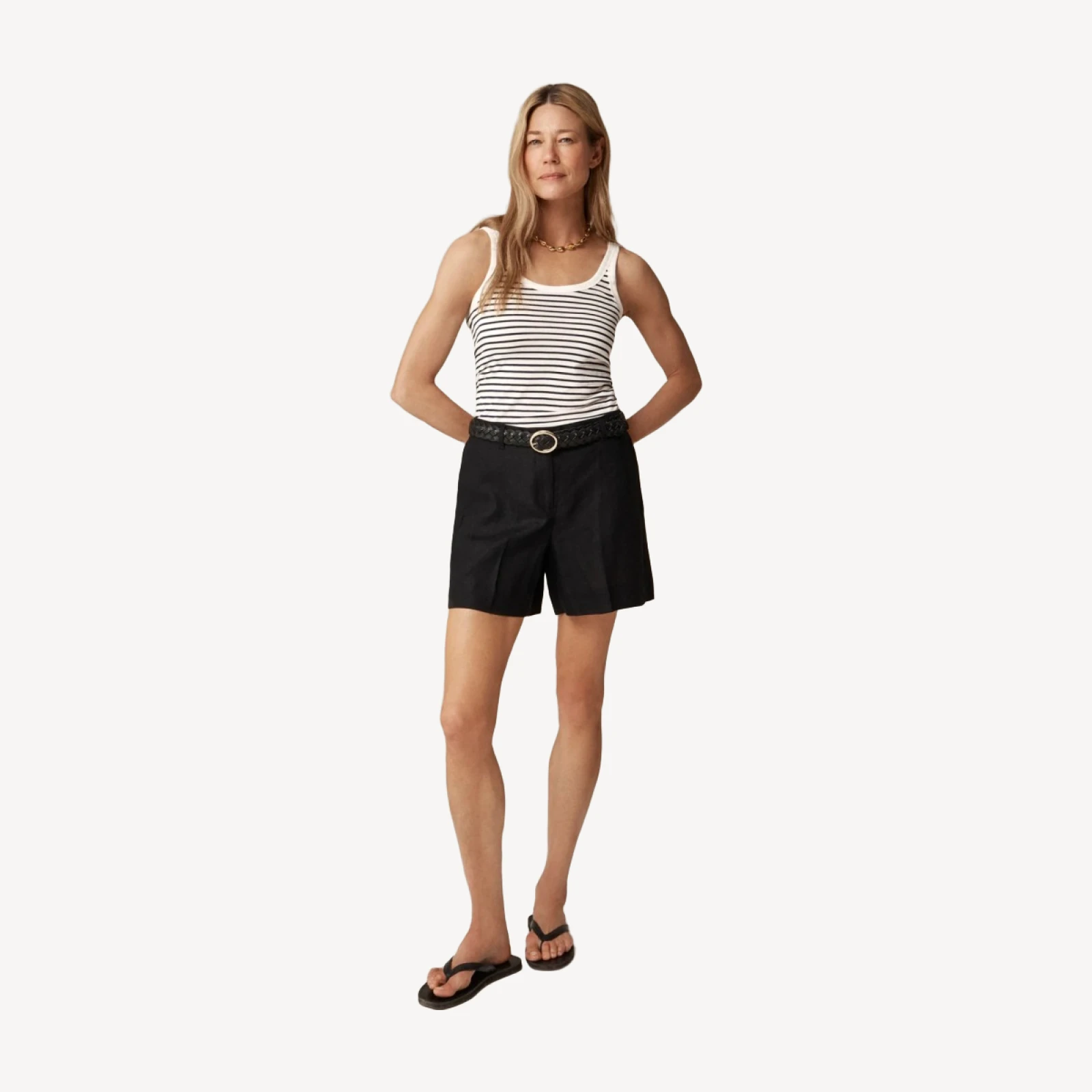 Feather jersey slim-fit tank in stripe