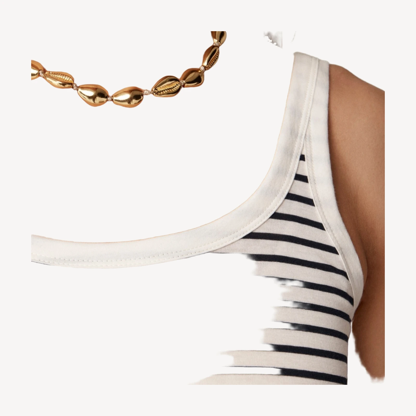 Feather jersey slim-fit tank in stripe