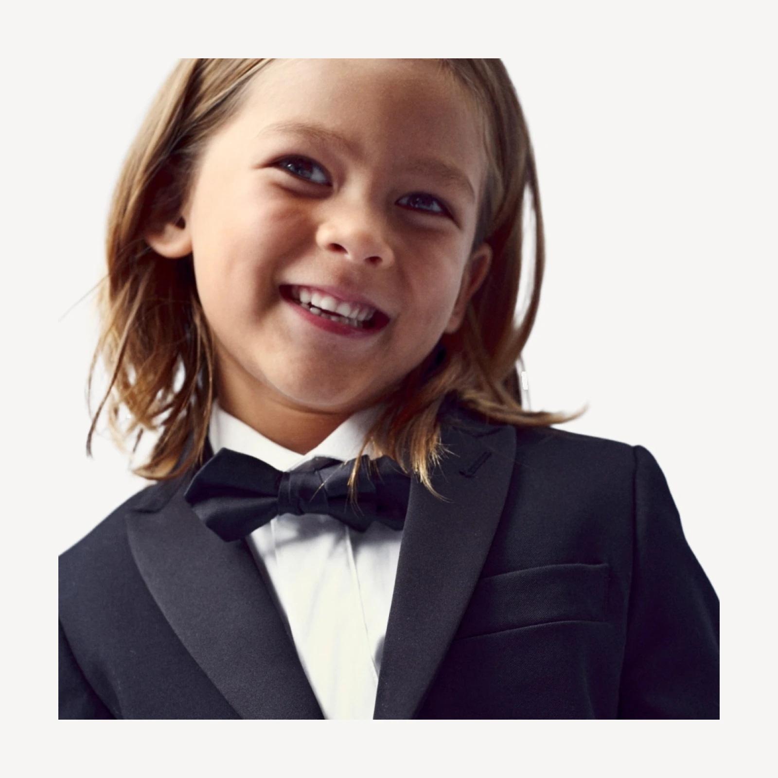 Kids' silk bow tie in black