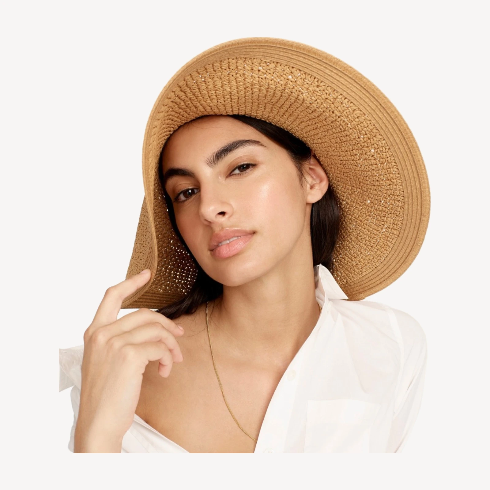 Textured summer straw hat