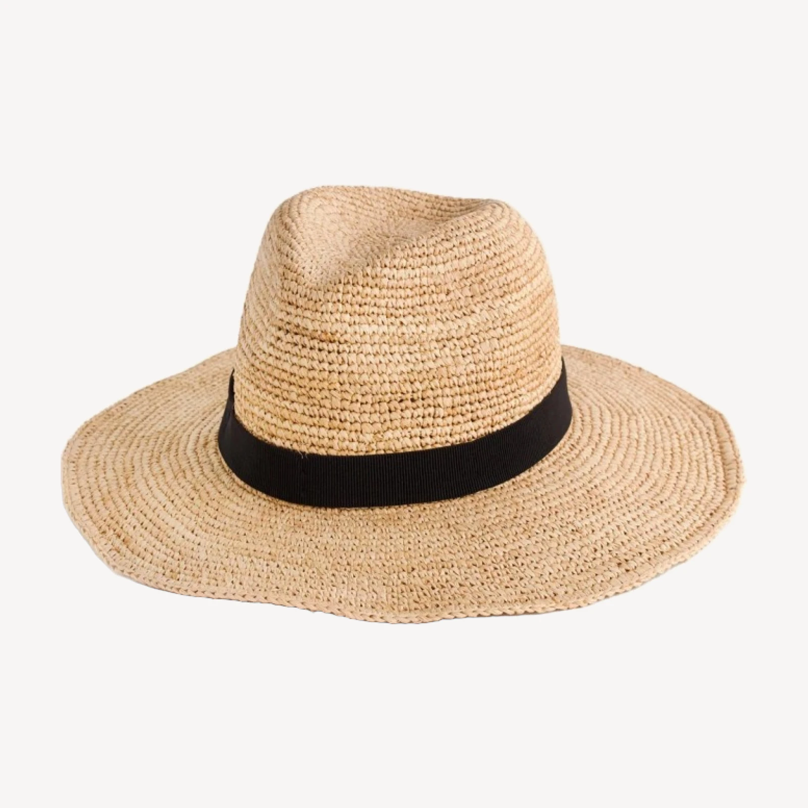 Wide-brim packable straw hat