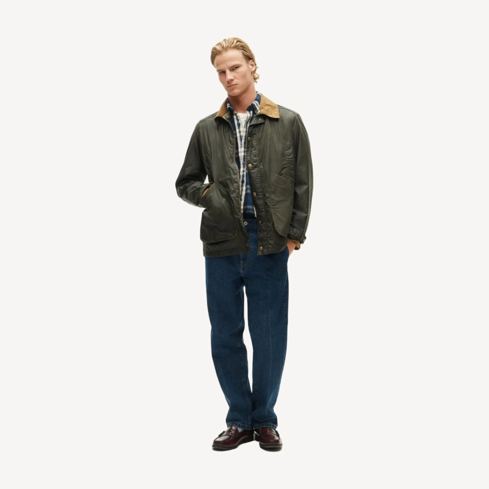 Men's Barbour® x J.Crew Barn Jacket™ in waxed cotton