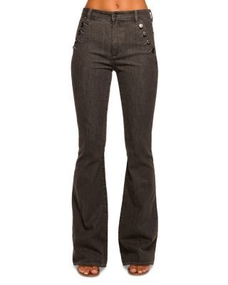 Ramy Brook Helena High Rise Flare Jeans in Grey Wash