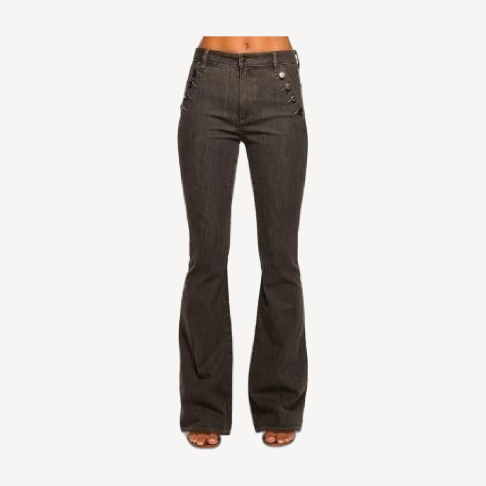 Ramy Brook Helena High Rise Flare Jeans in Grey Wash