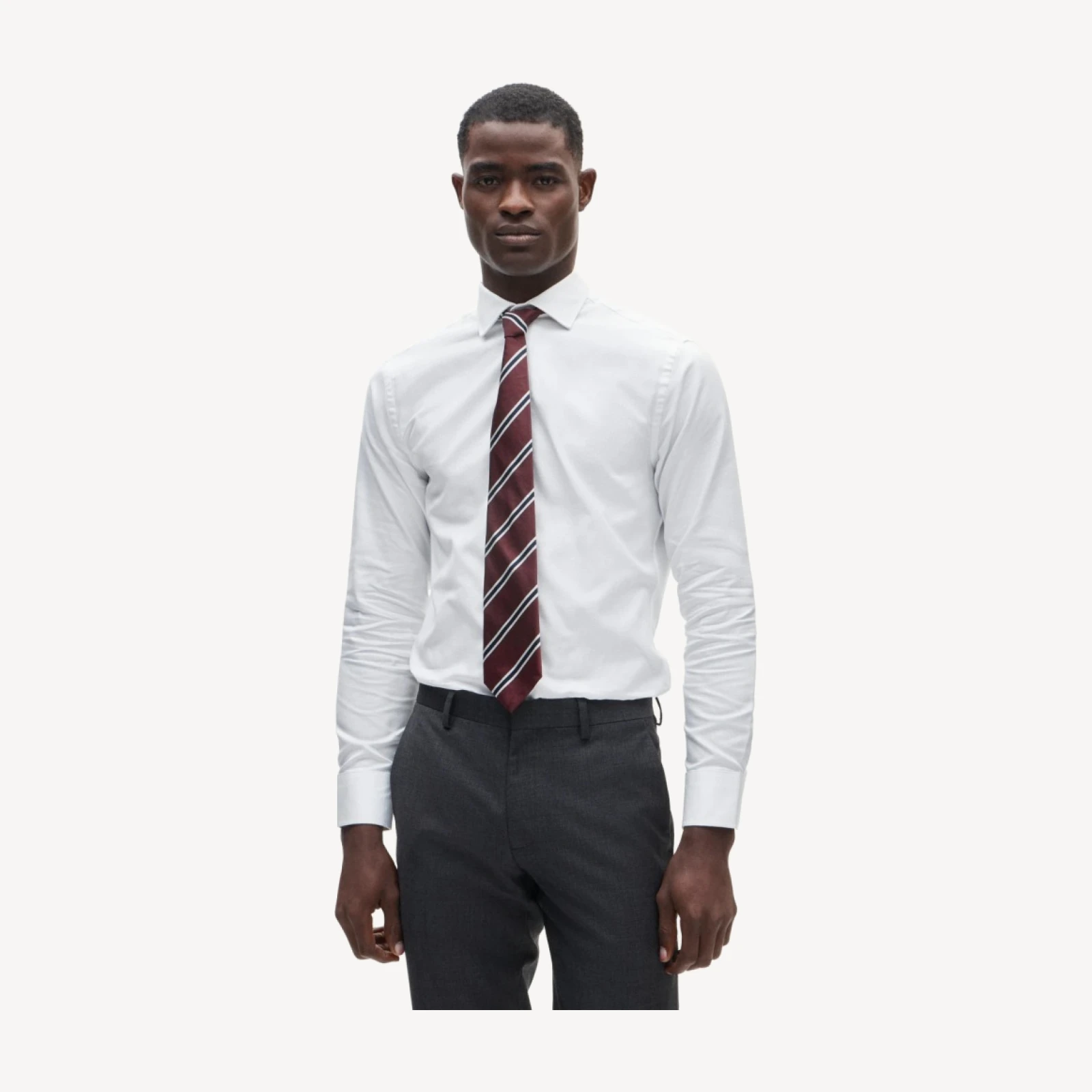 Slim-fit Ludlow Premium fine cotton dress shirt in dobby