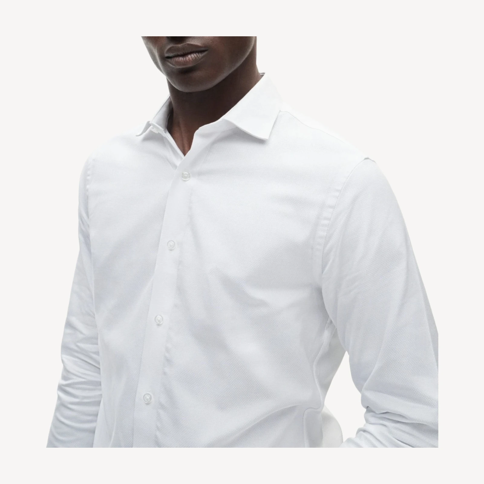 Slim-fit Ludlow Premium fine cotton dress shirt in dobby