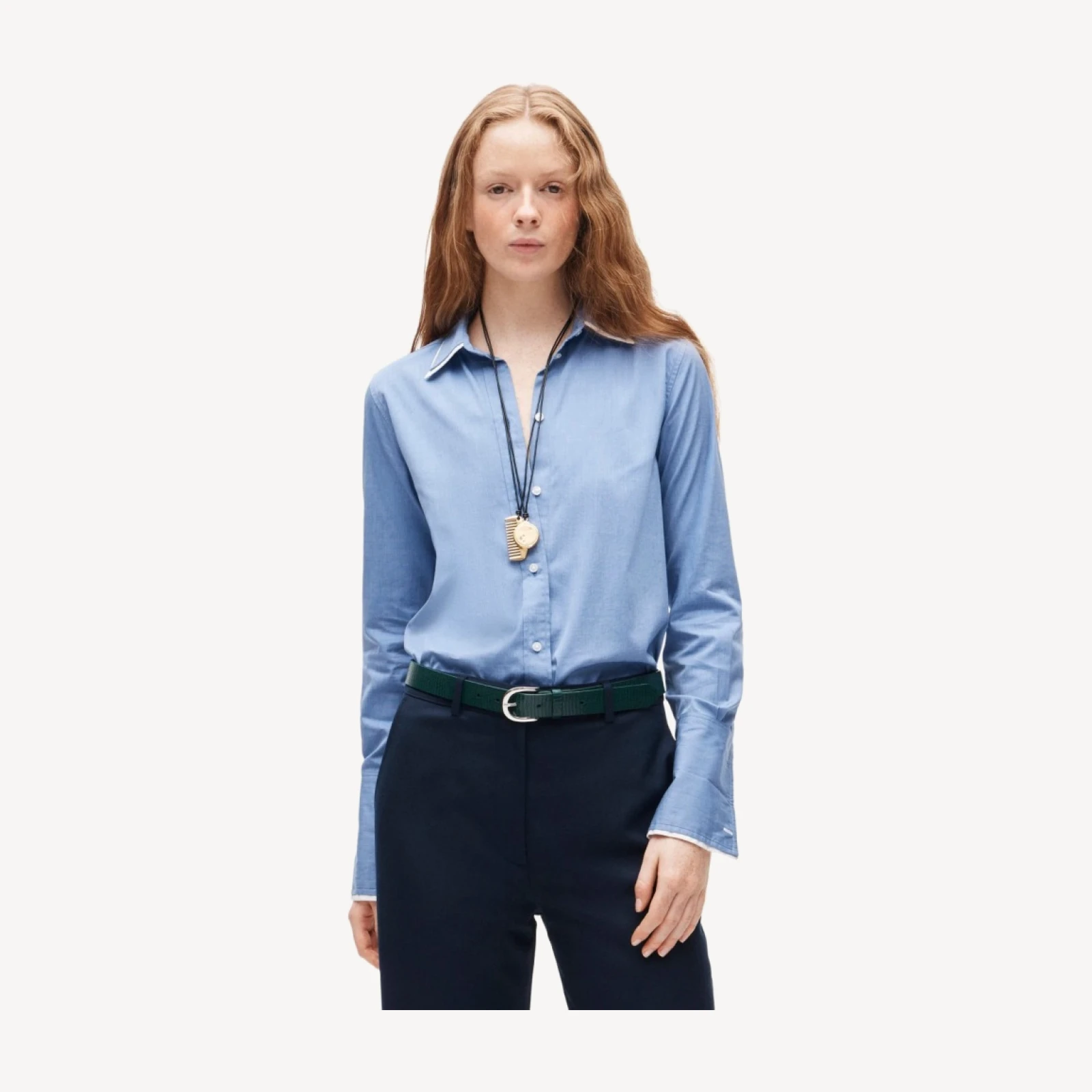 Jules double-layer button-up shirt in Greenwich poplin