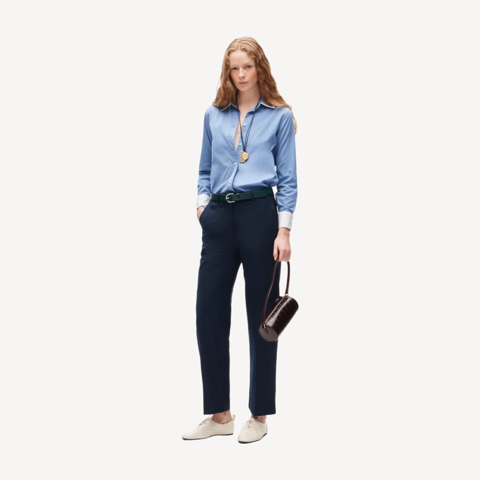 Jules double-layer button-up shirt in Greenwich poplin