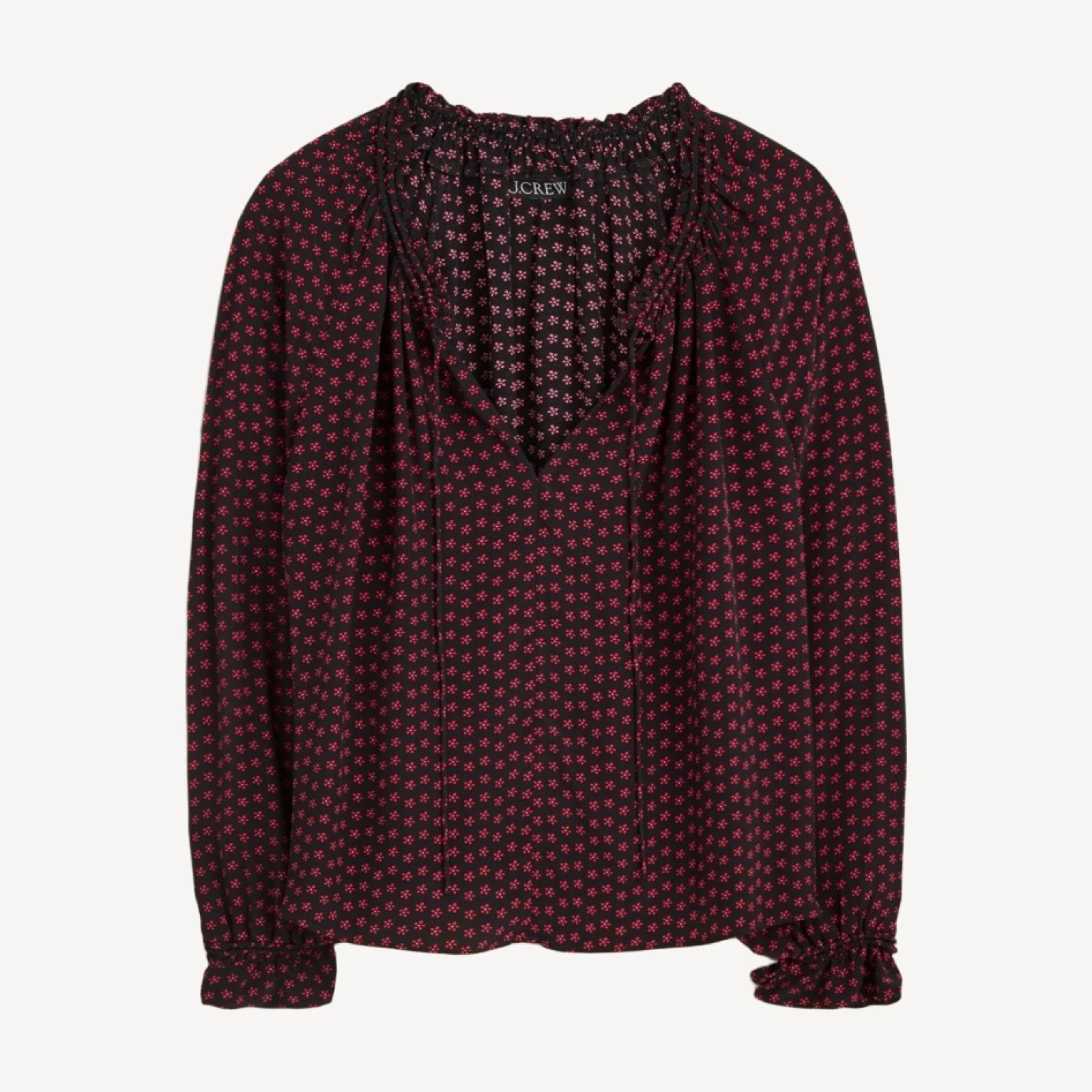 Popover top in ditsy floral crepe de chine