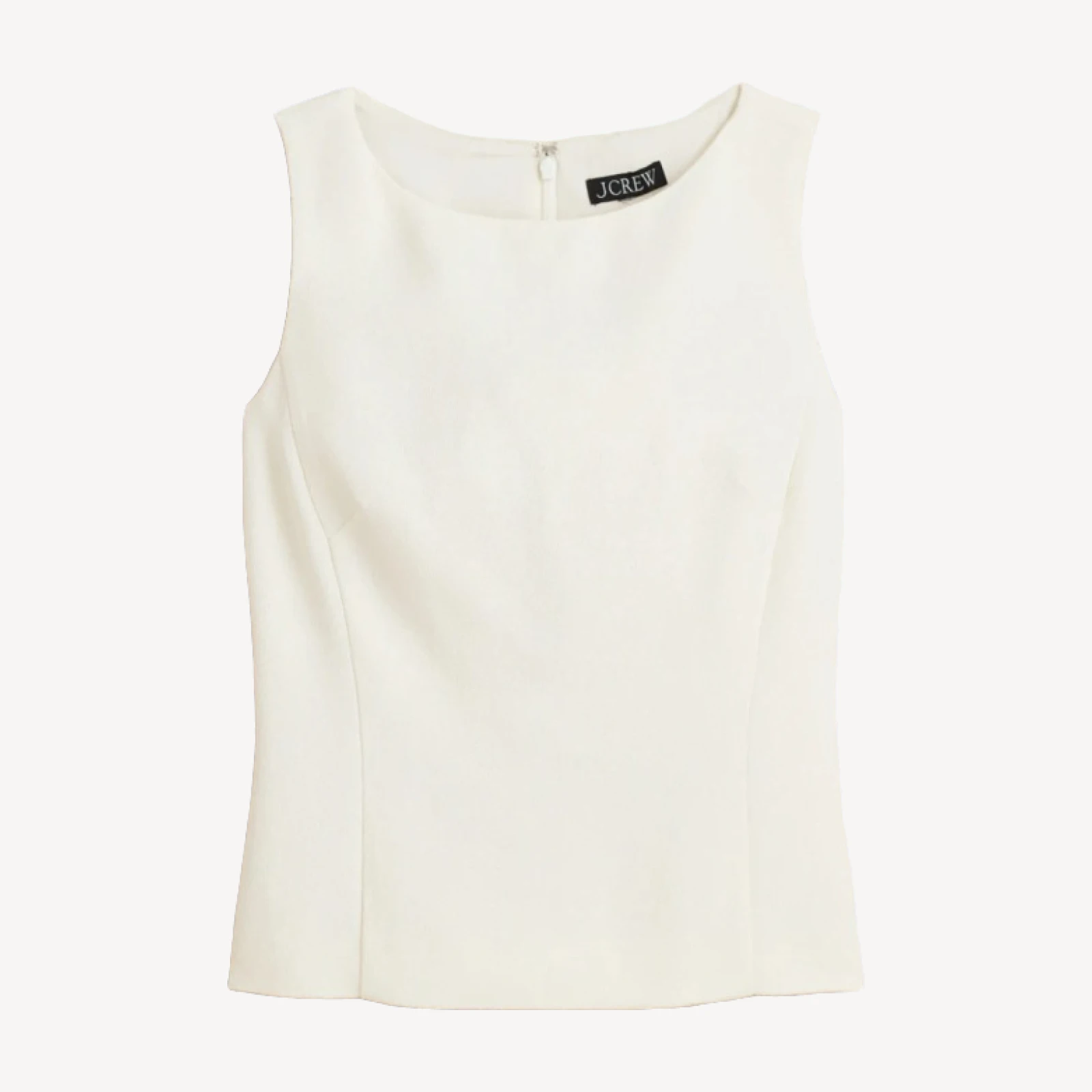 Seamed shell top in bouclé