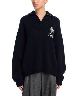 Frame Ritz Cashmere Half Zip Mock Neck Sweater