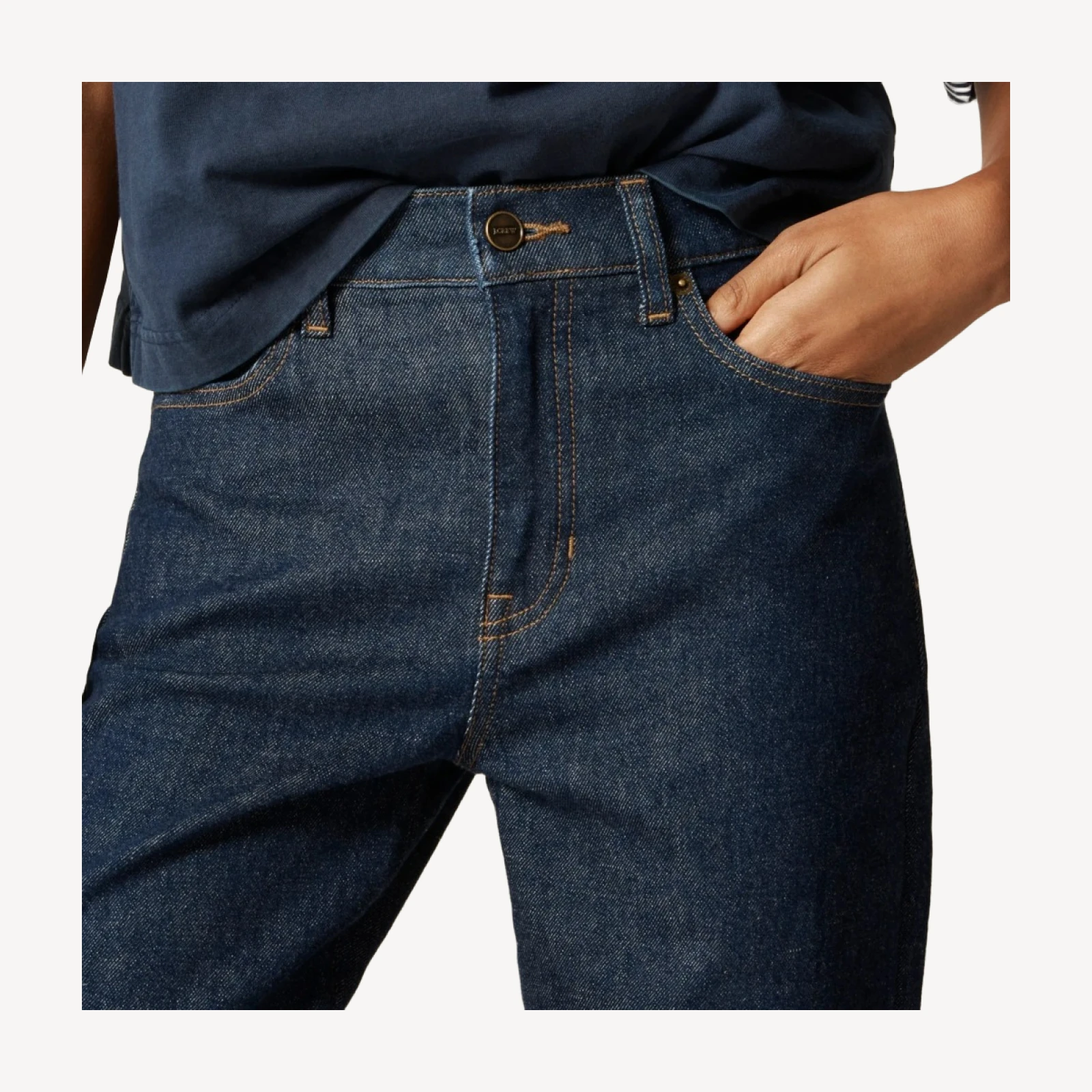 Nipped straight jean