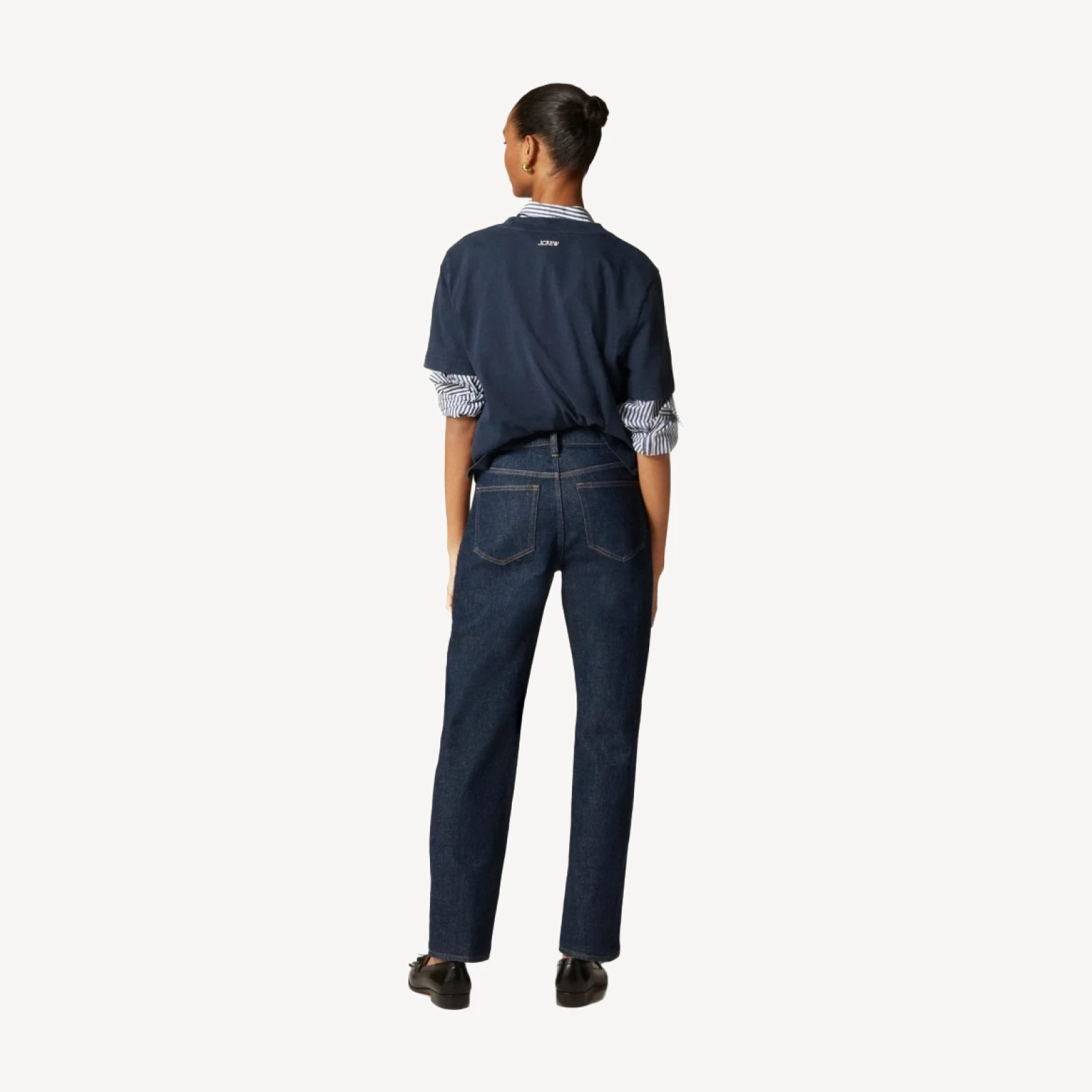 Nipped straight jean