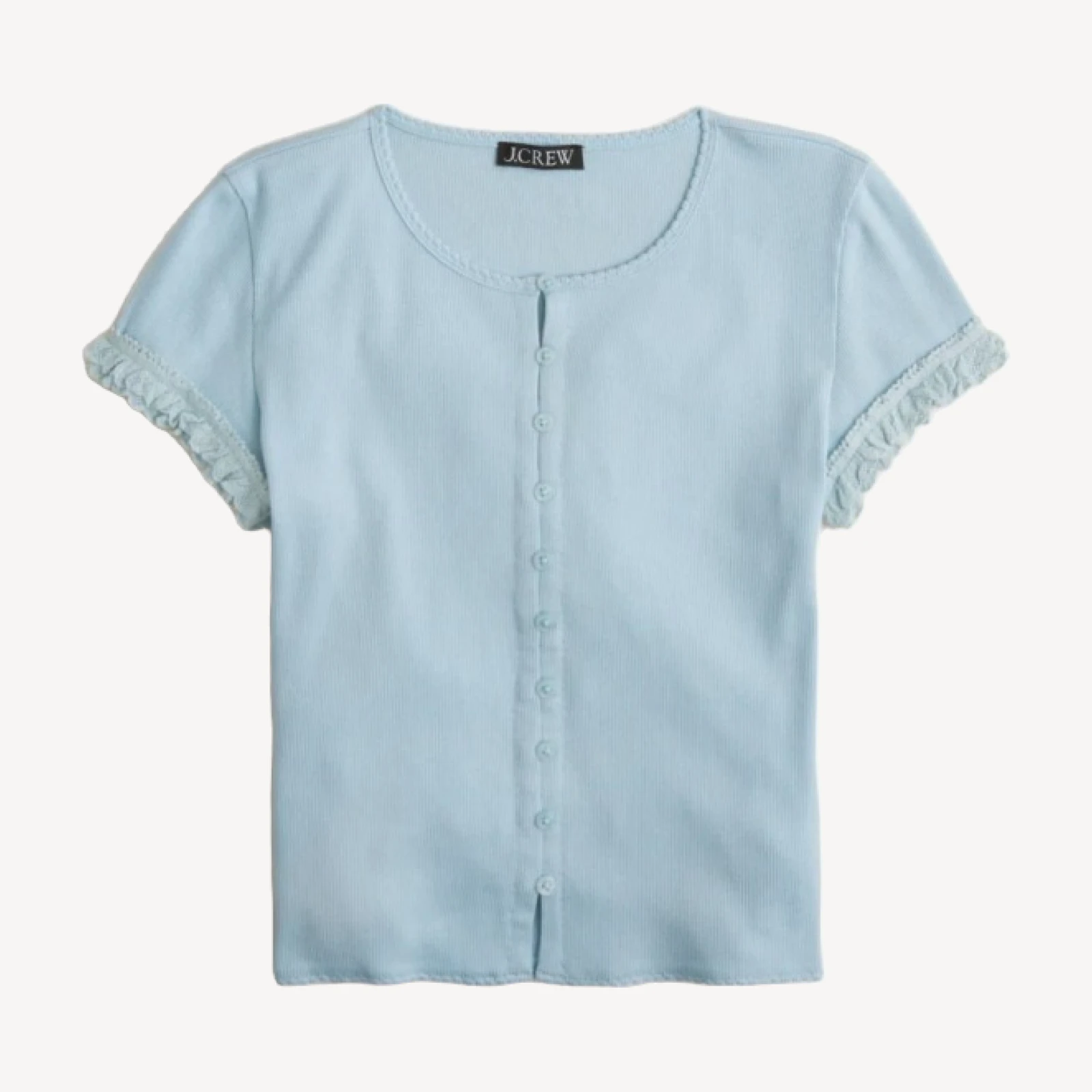 Fine rib crochet-trim cardigan