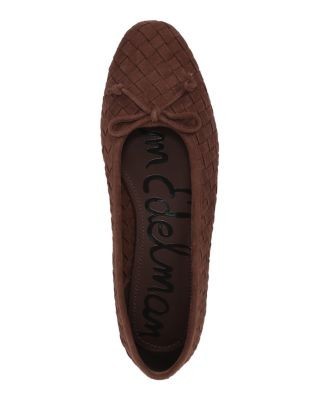 Sam Edelman Women's Ruthie Suede Bow Woven Ballet Flats