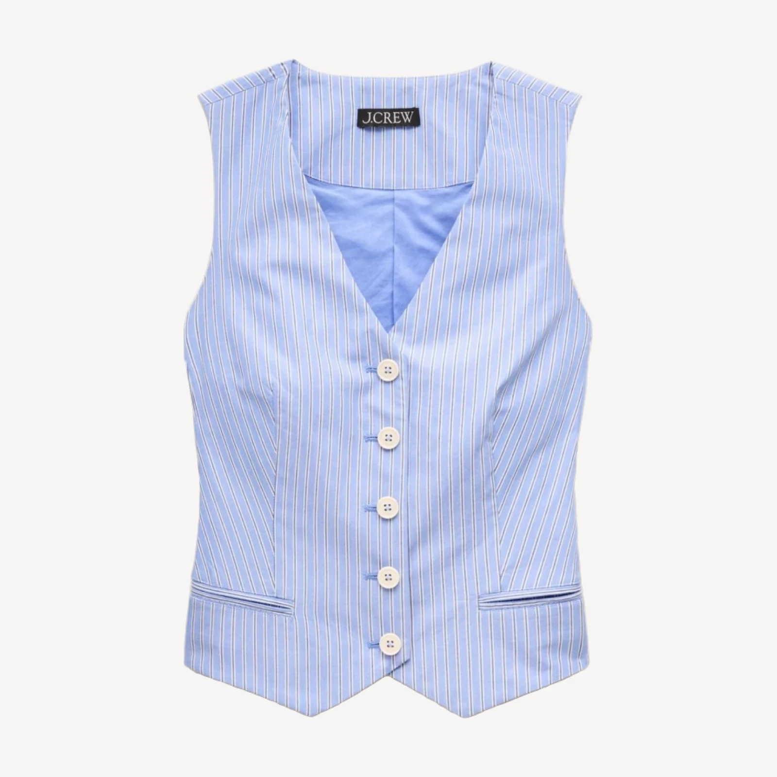 Shrunken V-neck vest top in stripe