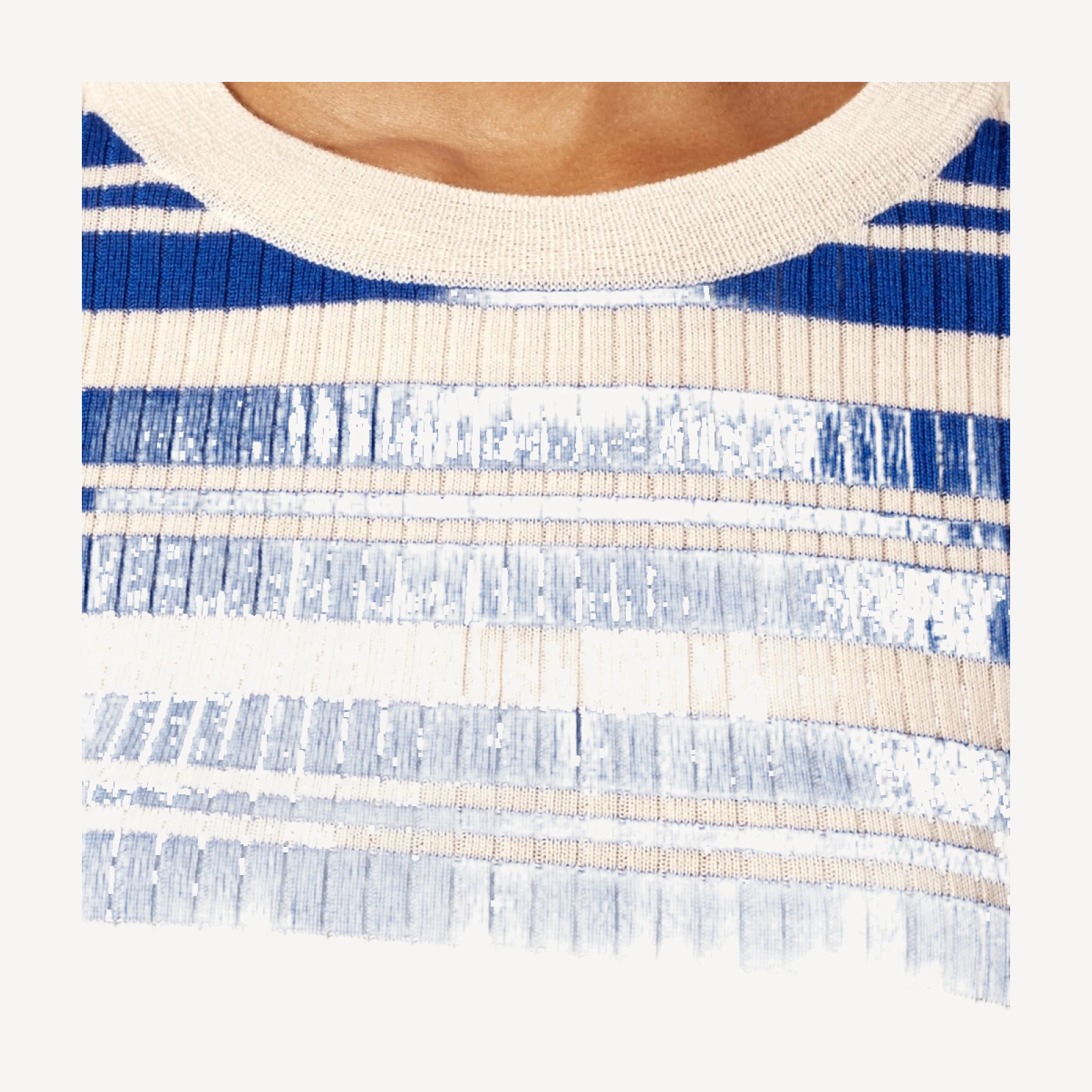 Carolyn three-quarter sleeve sweater in striped merino wool
