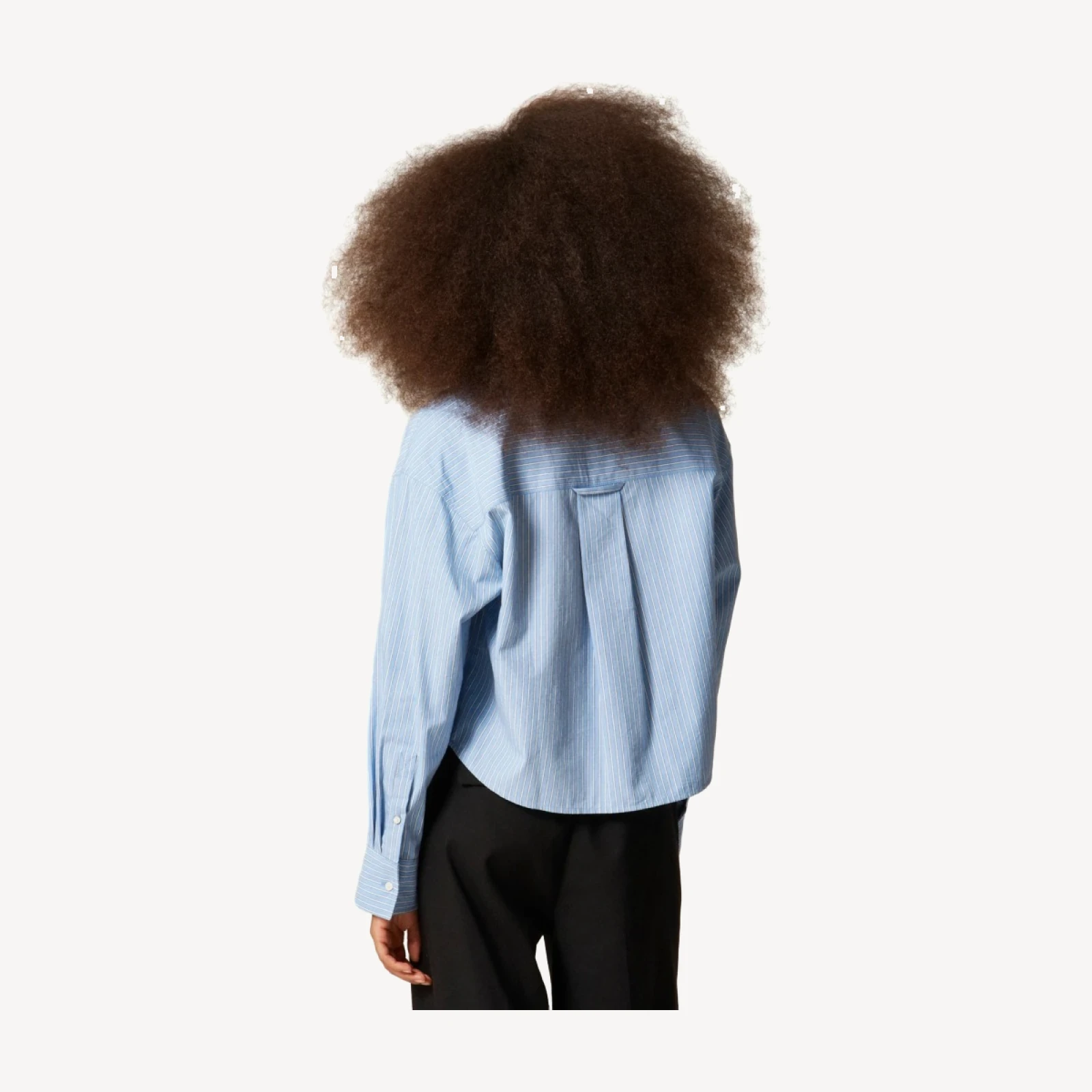 Étienne cropped button-up shirt with embellishments in stripe