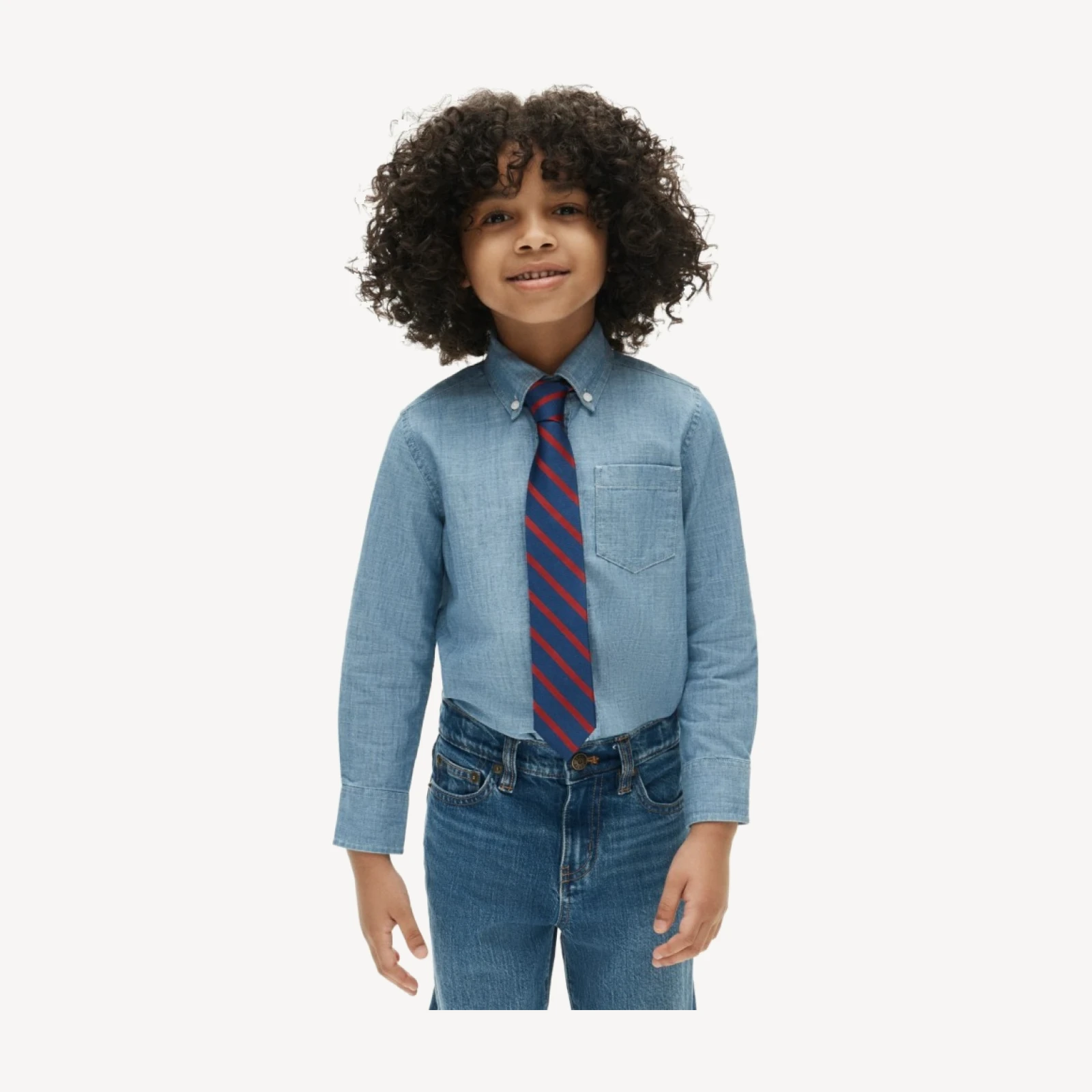Kids' silk tie in stripe