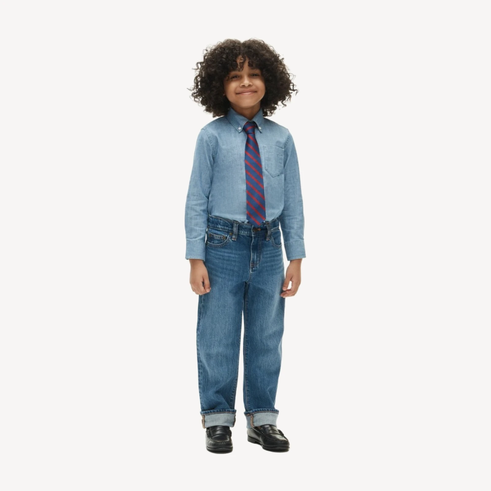 Kids' silk tie in stripe
