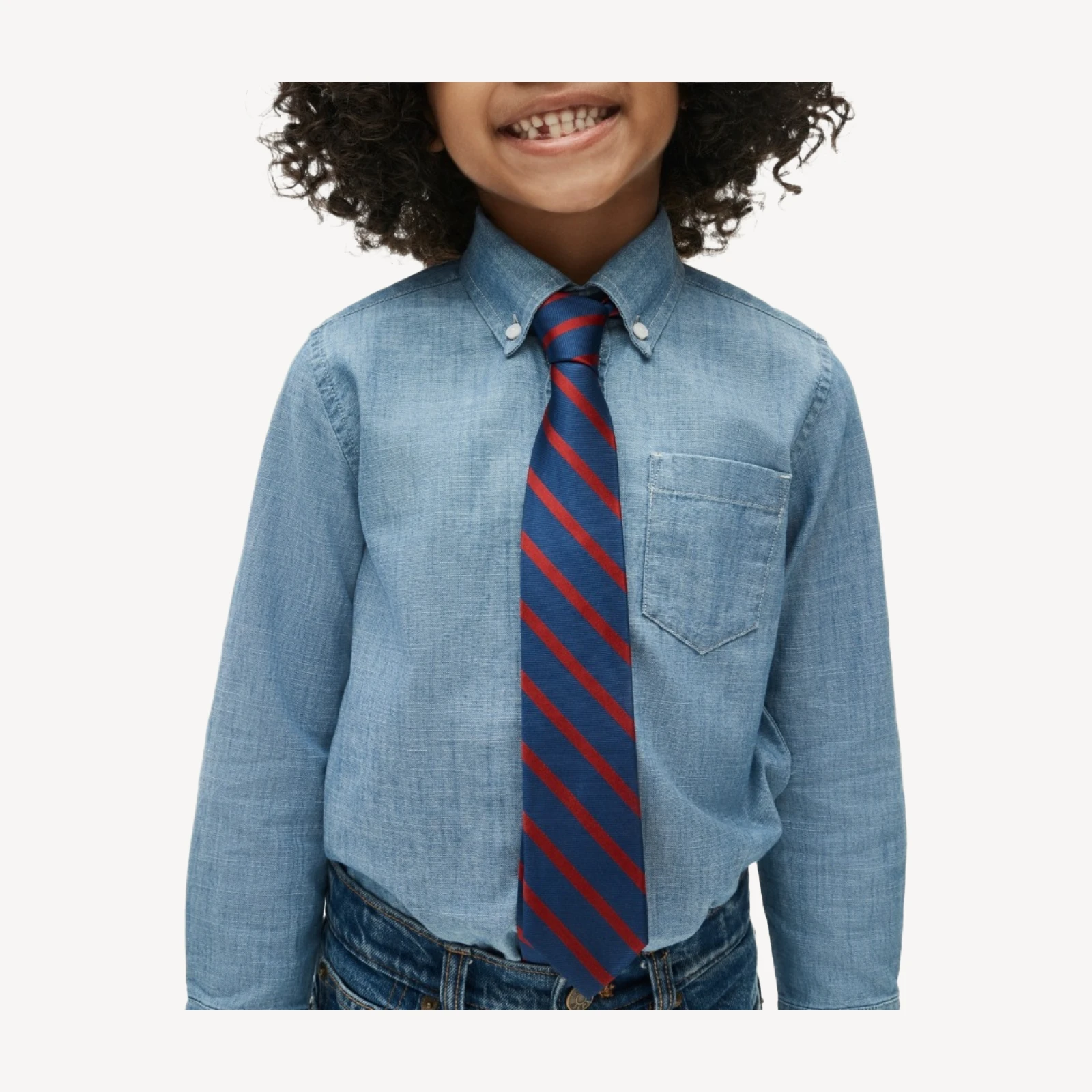 Kids' silk tie in stripe