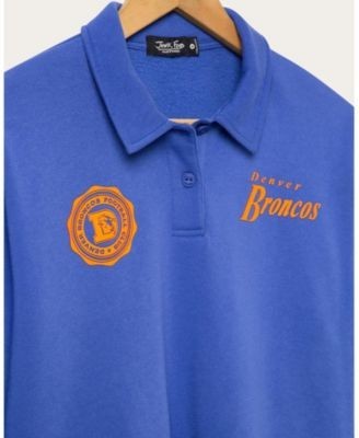 Junk Food Clothing Women's Denver Broncos Polo Crop Fleece