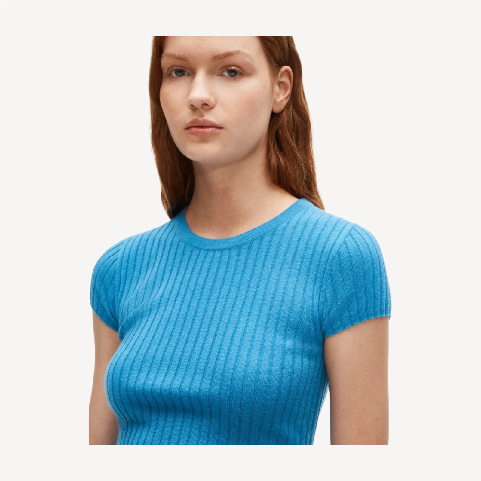 Featherweight cashmere ribbed sweater-tee