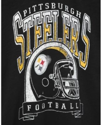Junk Food Clothing Women's Pittsburgh Steelers Helmet Mock Neck Crop Tee