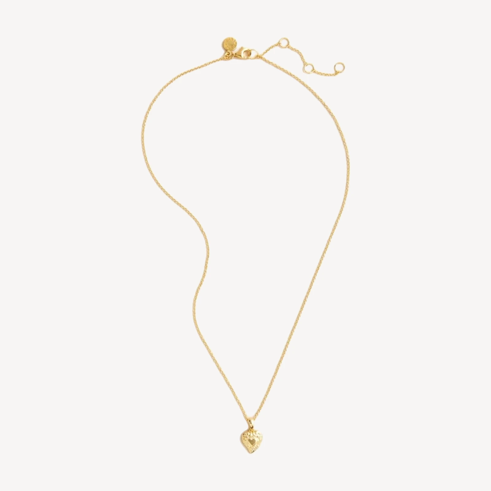 18k gold vermeil engraved heart necklace