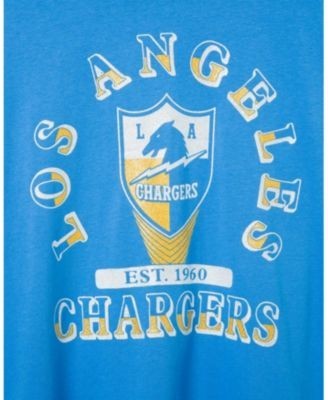 Junk Food Clothing Women's Los Angeles Chargers Glitter Boxy Ringer