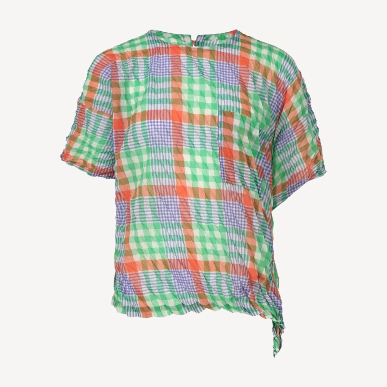 CHECK WHIPPED PLEATS SHIRT