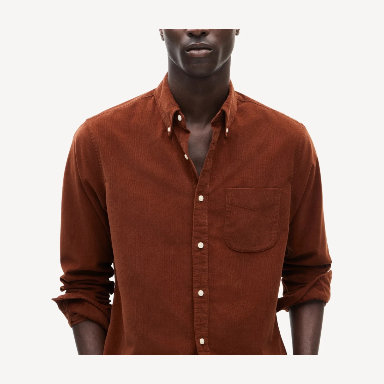 Fine-wale corduroy shirt