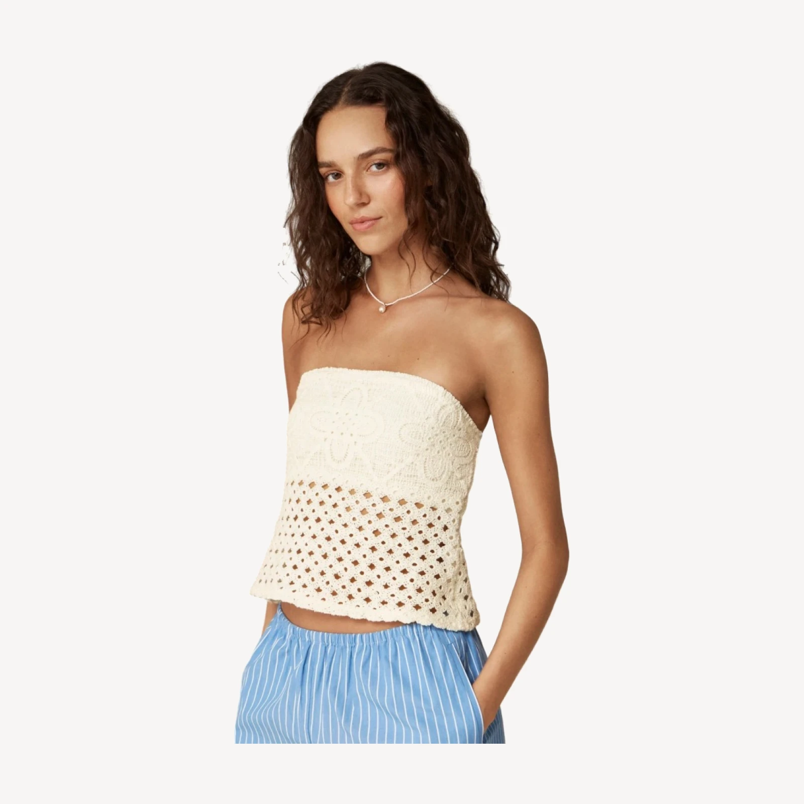 Crochet bandeau tank top
