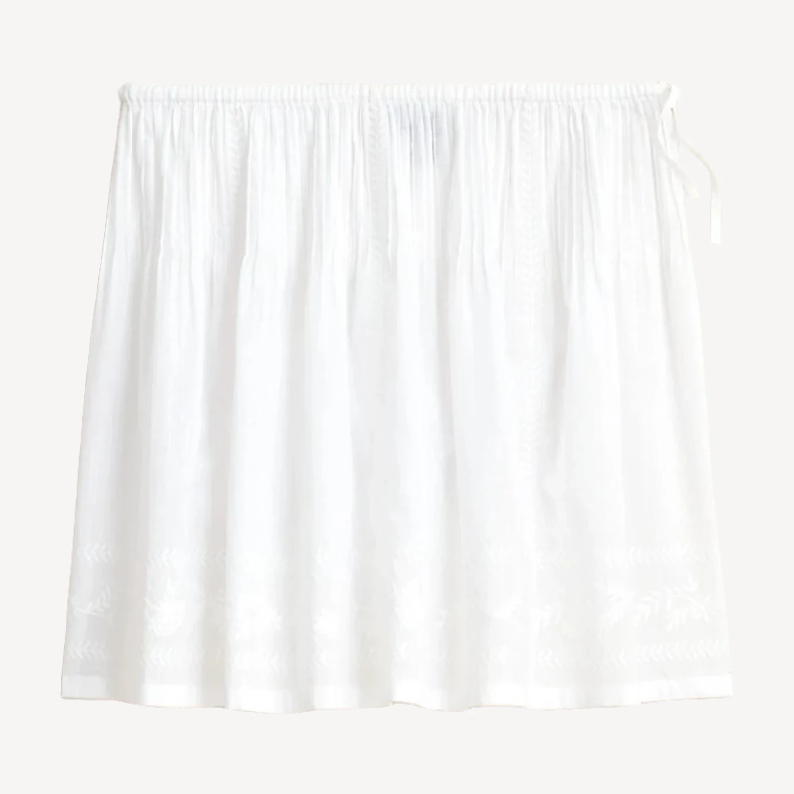 Embroidered side-tie mini skirt