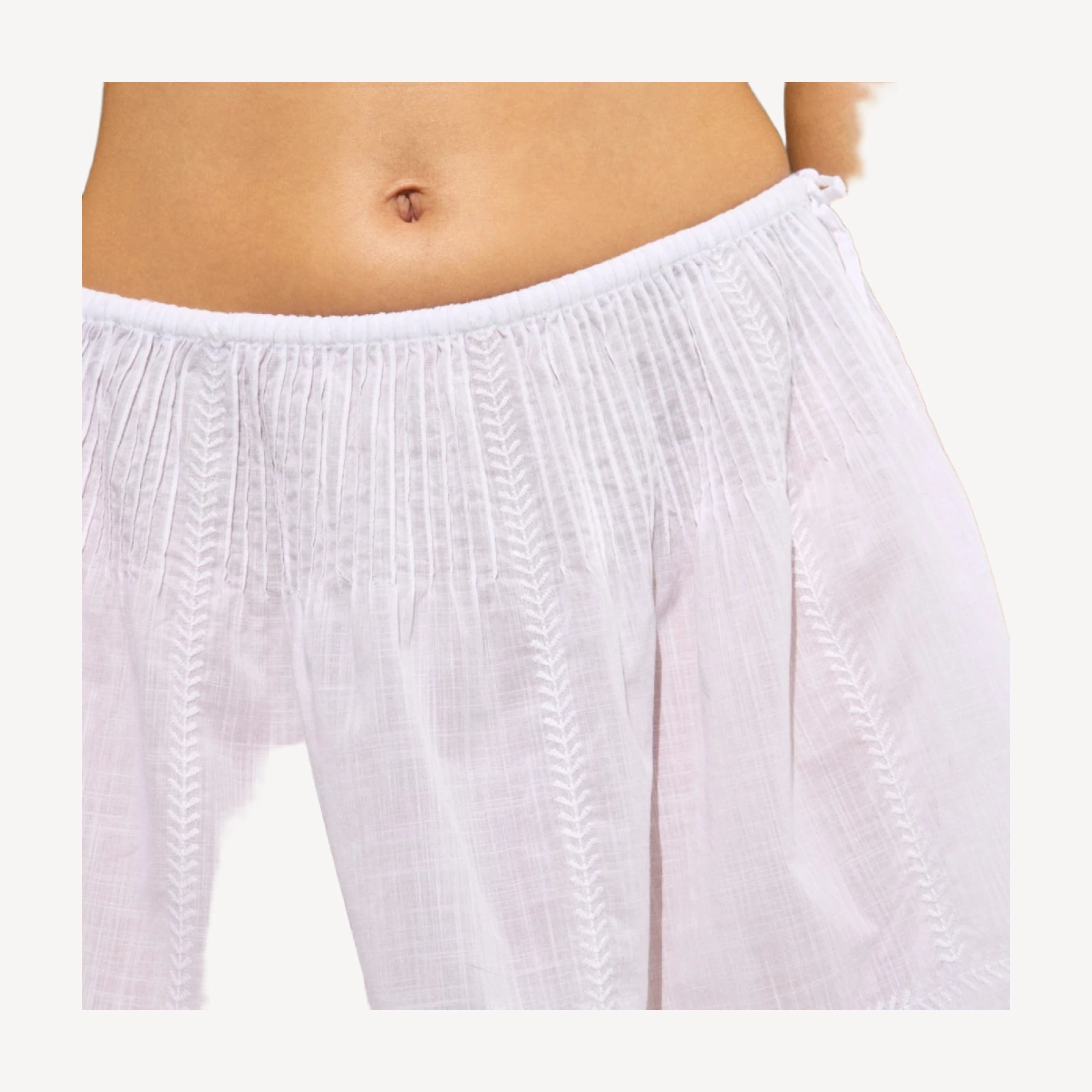 Embroidered side-tie mini skirt