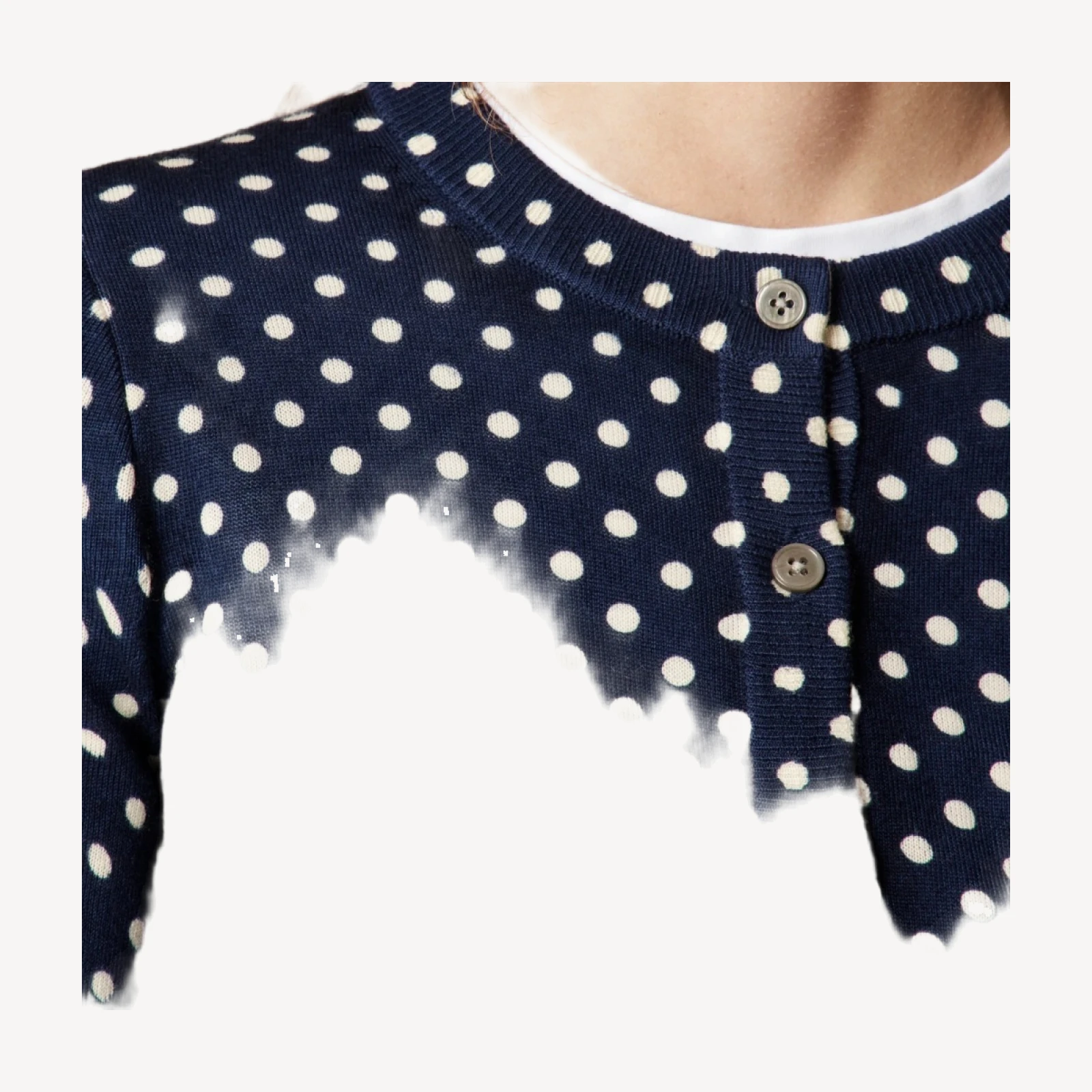 Carolyn cardigan in polka-dot merino wool