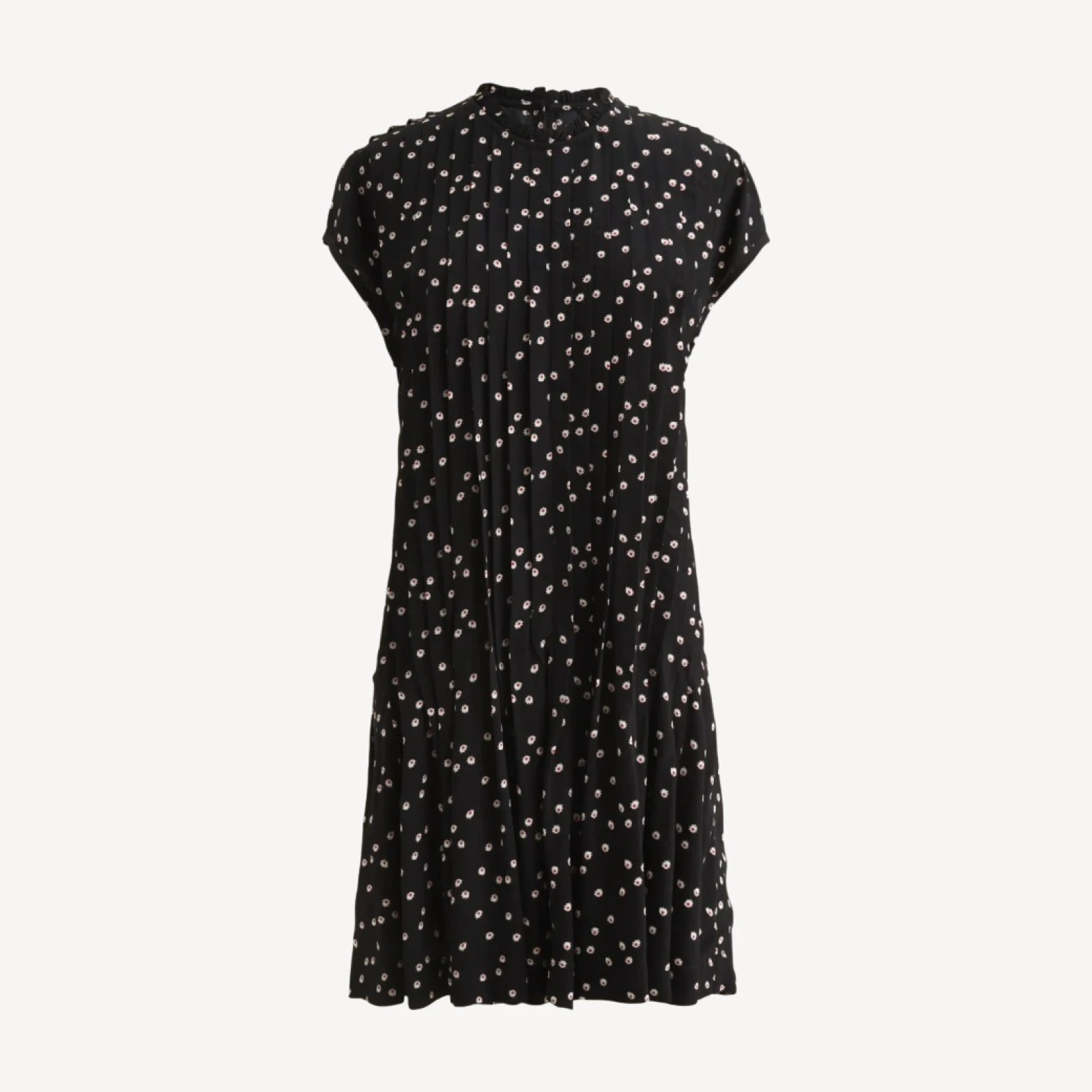 Pintuck shift dress in midnight floral print